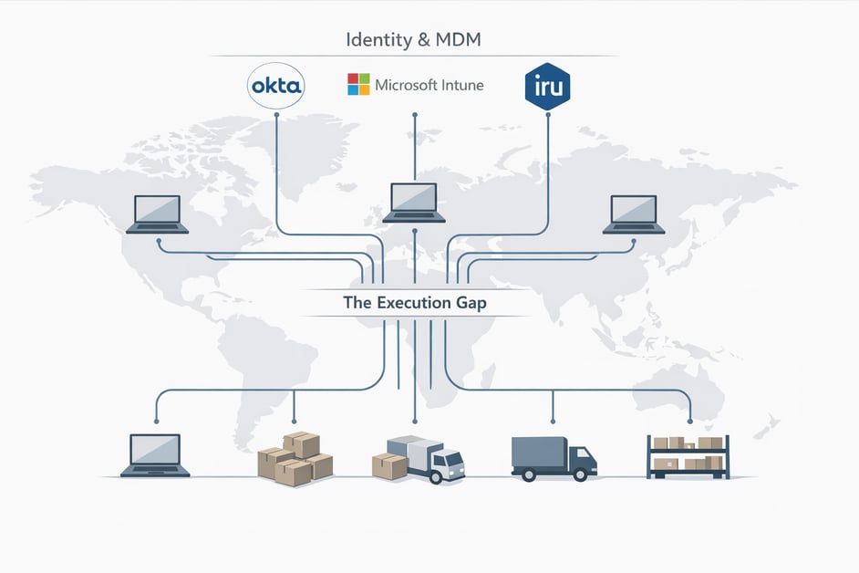 Okta + Intune + Kandji (Iru): Why IT Hardware Logistics Vendor Must Sit in the Middle