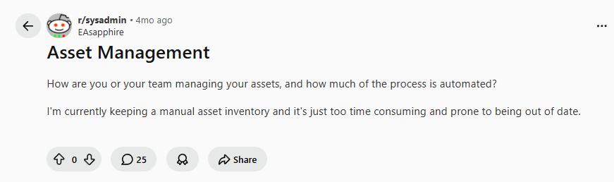 https://www.reddit.com/r/sysadmin/comments/1qcyuna/asset_management/