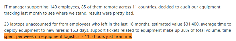 https://www.reddit.com/r/ITManagers/comments/1pp1abq/ran_a_report_on_our_it_asset_tracking_for/
