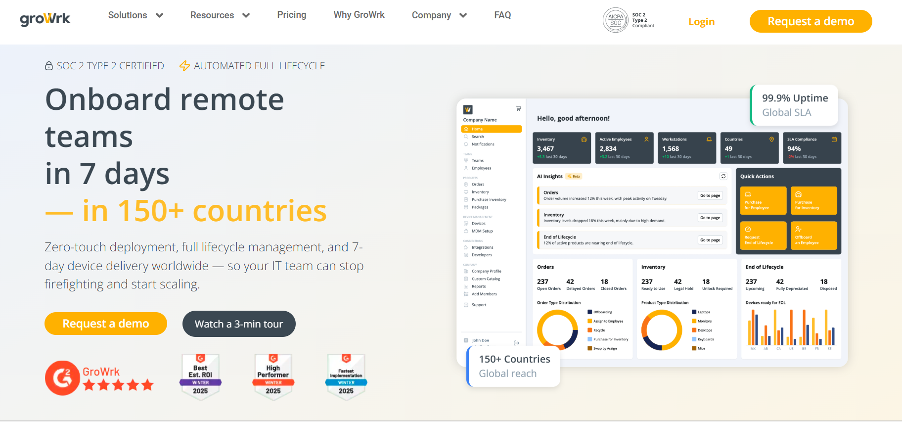 SHI international alternatives - a screenshot of Growrk home page 