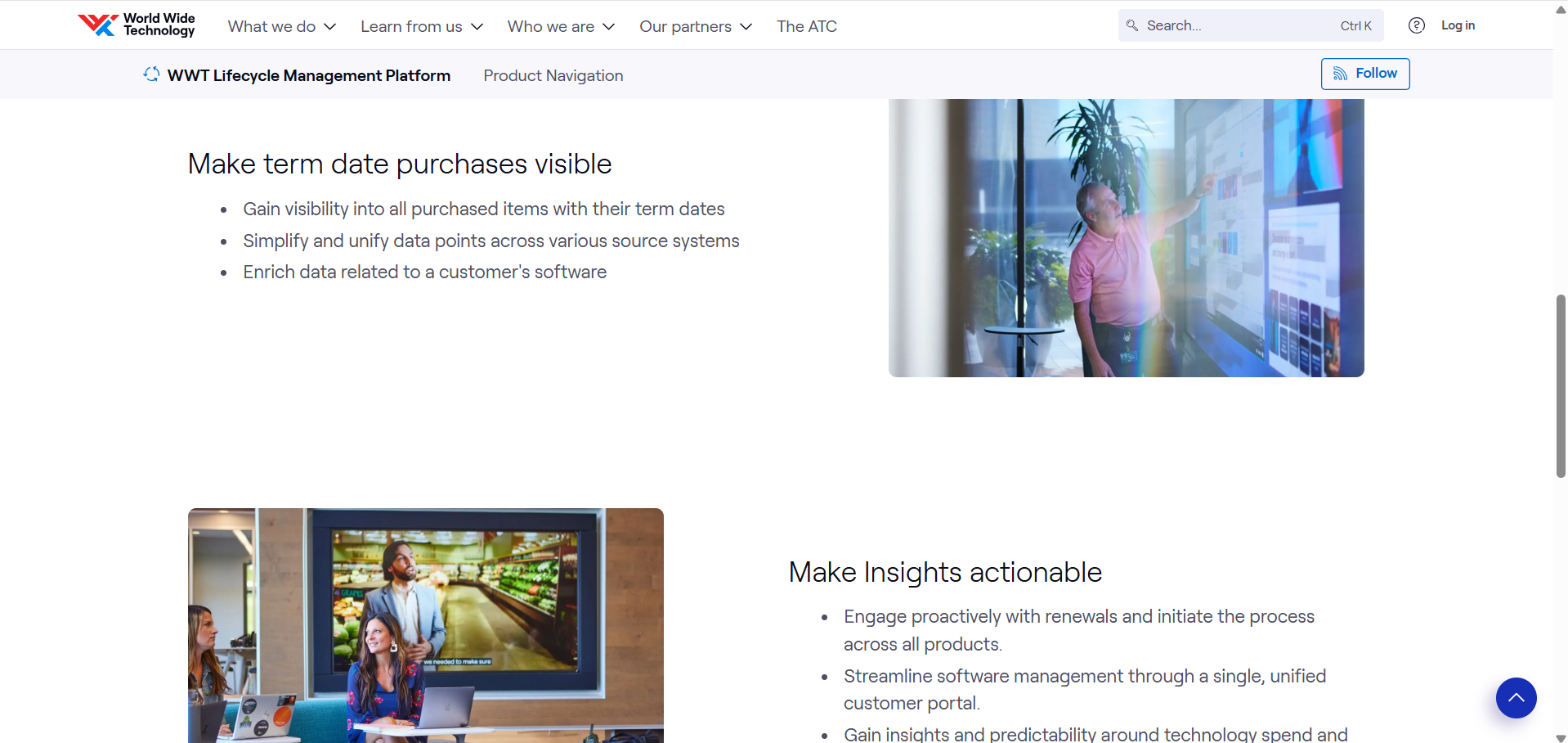 SHI international alternatives - a screenshot of WWT home page
