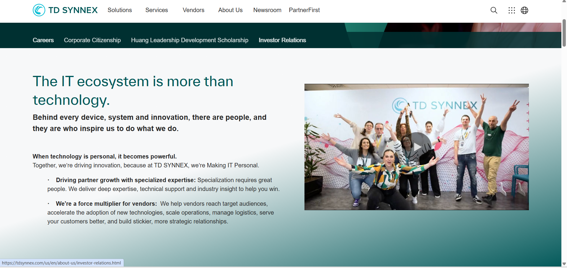 SHI international alternatives - a screenshot of TD SYNNEX Home page